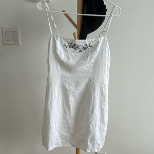 NWOT - Reformation Tovianna strapless linen minidress